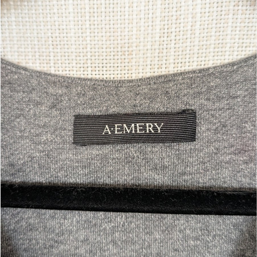 A.Emery Willis Sweatshirt Womens L Gray Knit Relaxed Pullover Designer Casual