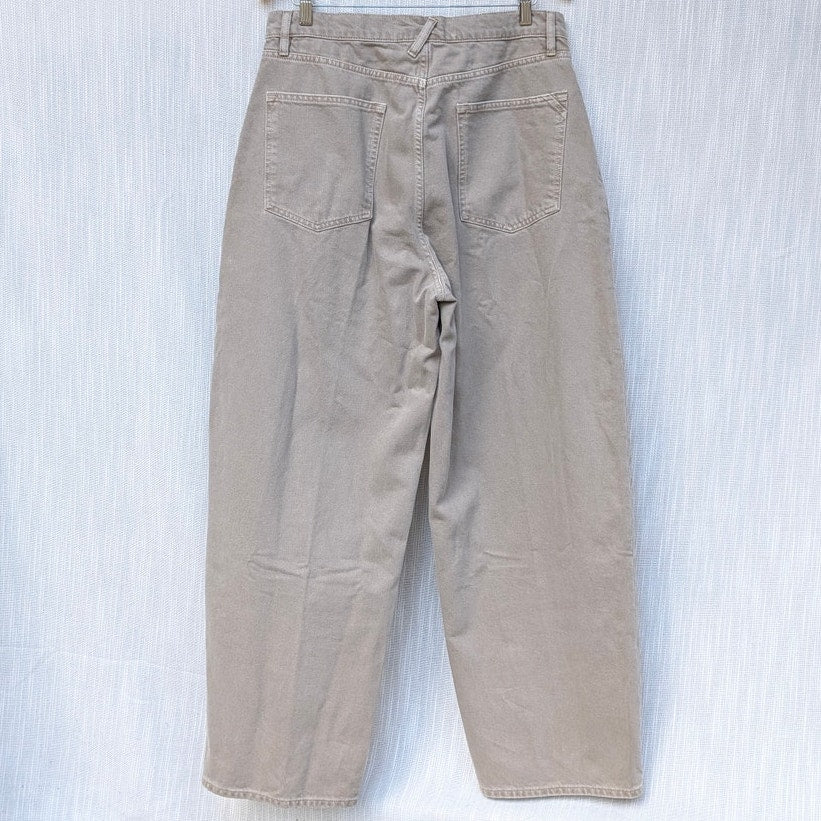 Apiece Apart Skate Wheat Denim High-rise Wide Leg Jeans, size 32
