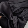 NWT L'Academie Maisel Black Satin Long Sleeve Blouse Top, size S