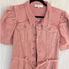 Sea NY Corbin Pink Short Sleeve Long Denim Jumpsuit, Size 10