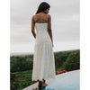 Saylor Evangelina Crochet Dress Womens XS White Sleeveless Cotton Midi Maxi