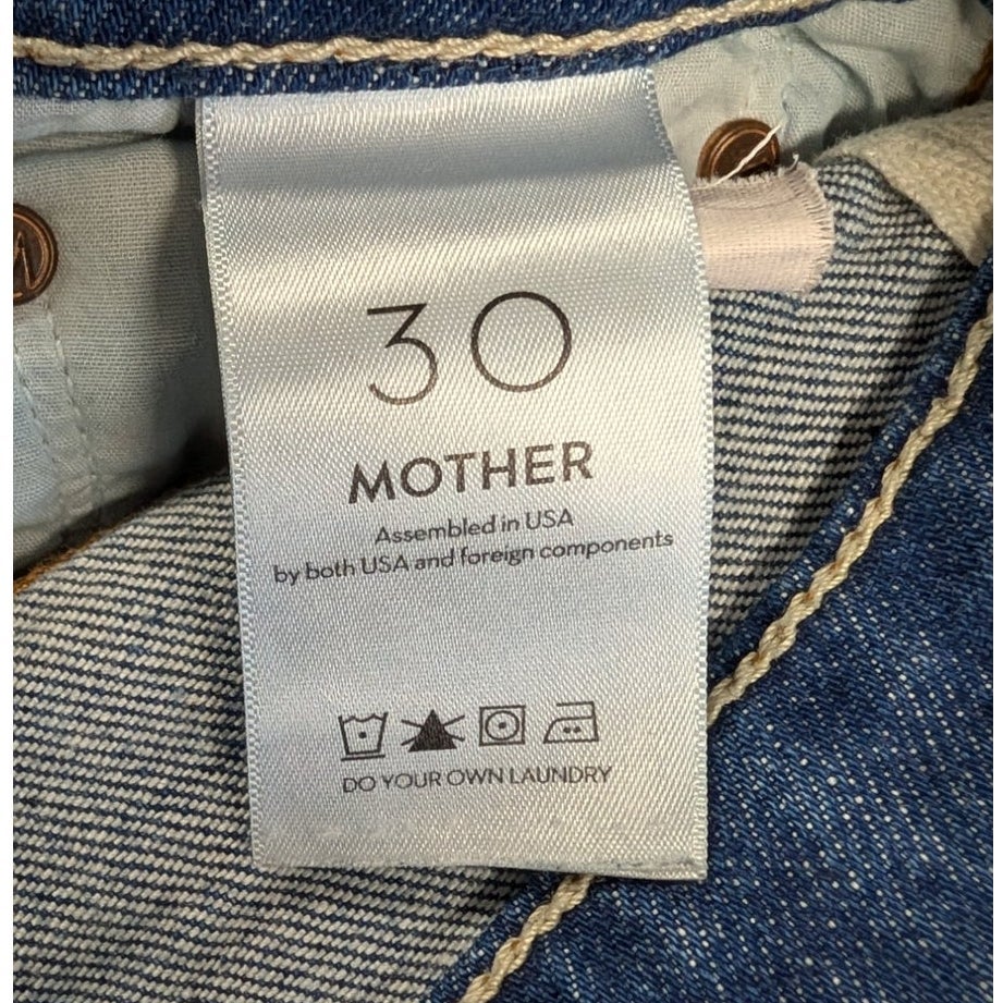 MOTHER Tippy Top Frisky Flood Fray Jeans Bad Reputation Size 30