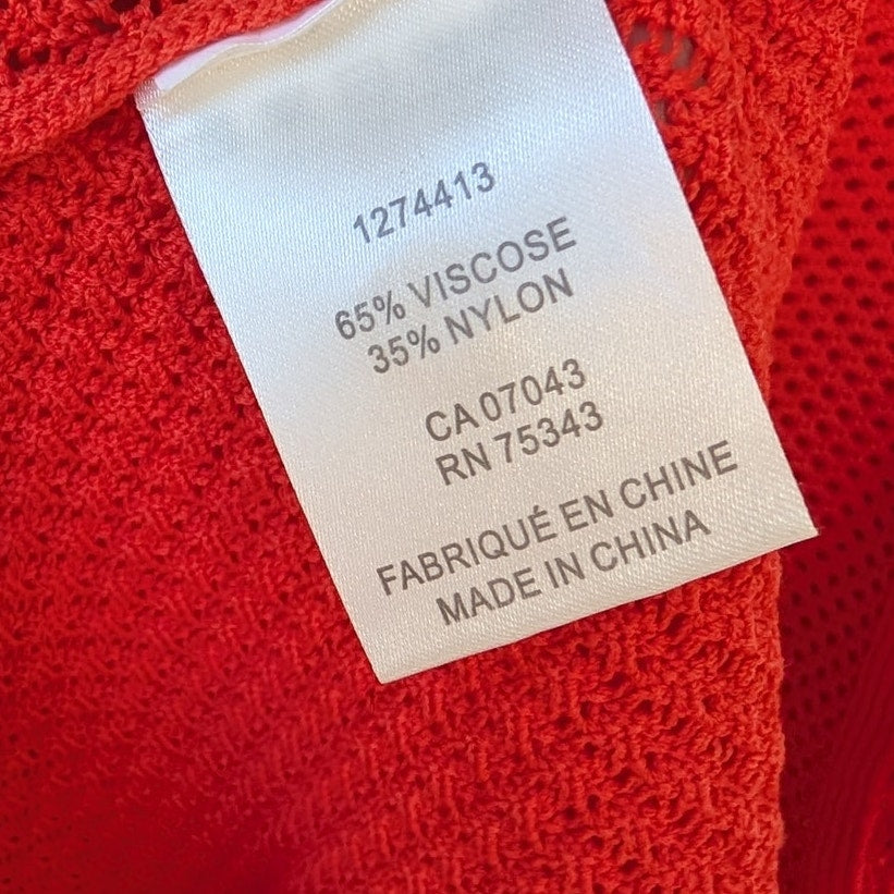 House Of Harlow Orange Red High Neck Crochet Sleeveless Maxi Midi Dress, size L