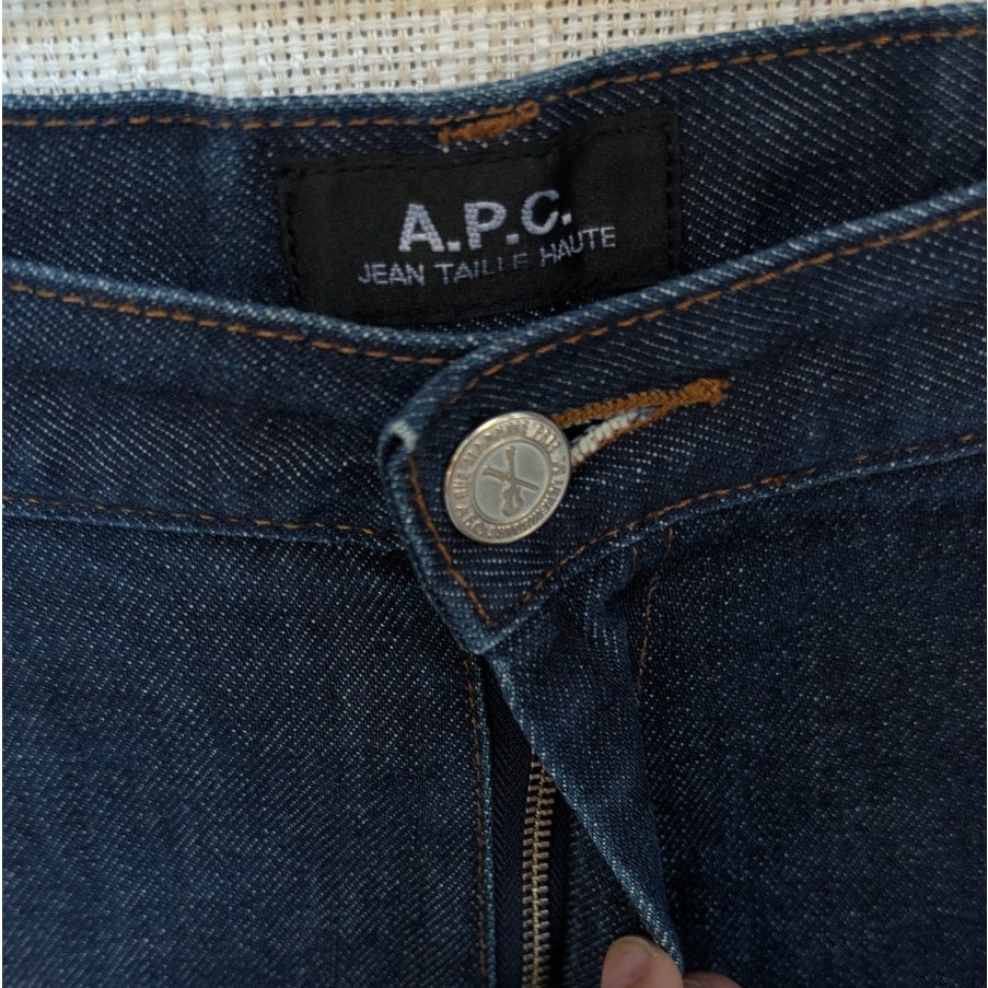 A.P.C. APC Jean Taille Haute Denim Mid-rise Straight Leg Jeans, size 40/L