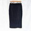 Gin Gin Paris Vintage Navy/Black Velvet Hook & Eye Front Pencil Midi Skirt, size S-M