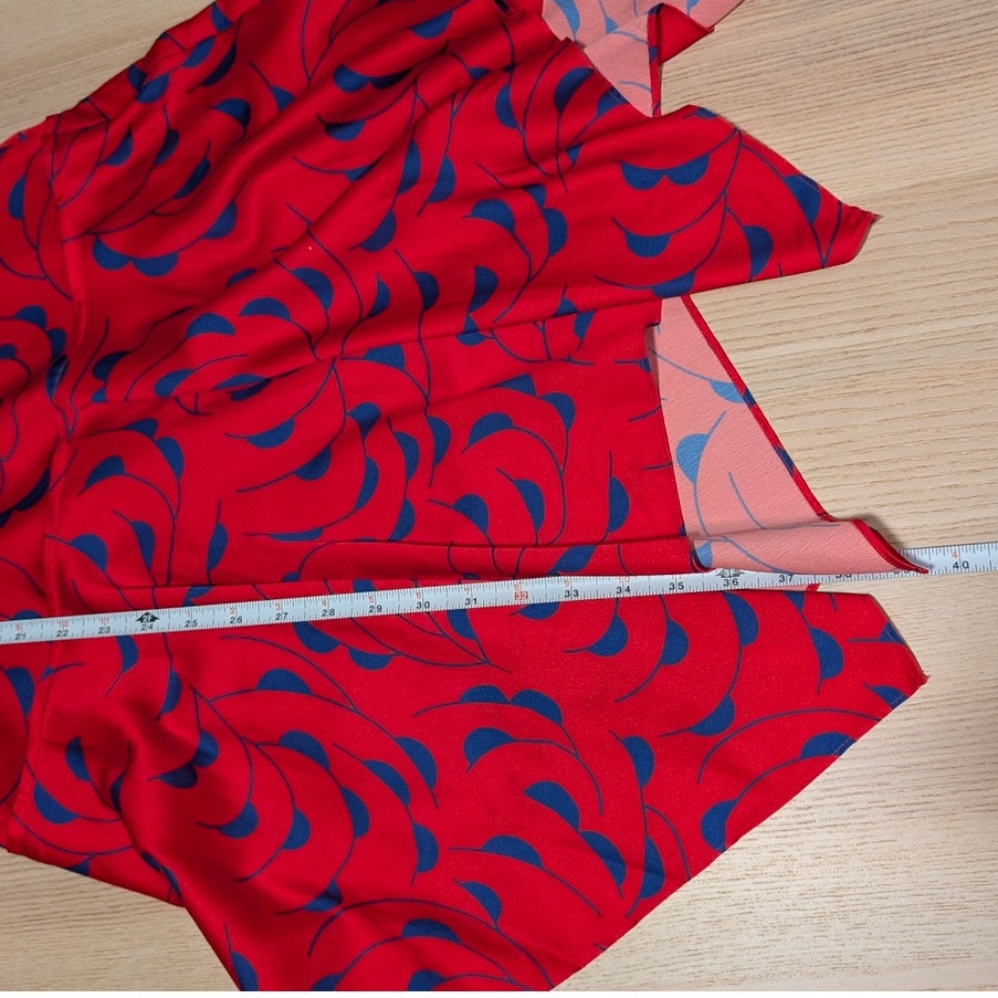 Self-portrait Red Satin Print V-neck Long Sleeve Mini Dress, size 0