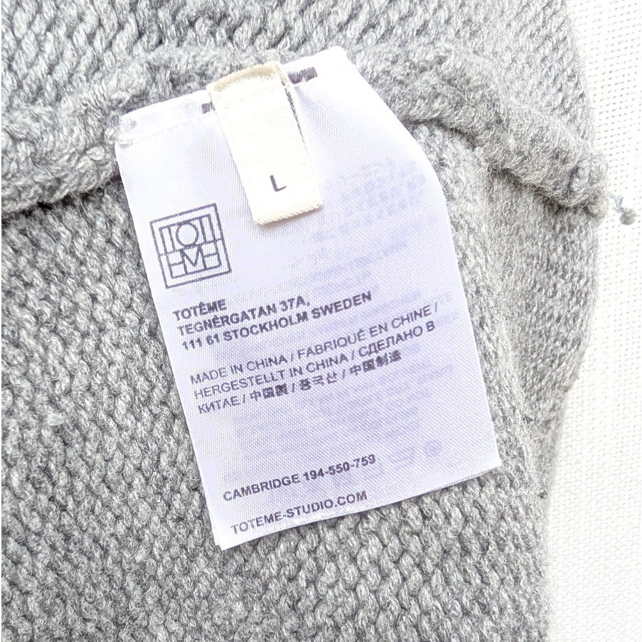 Totême Toteme Gray Cambridge 100% Merino Wool Turtleneck Sweater, size L