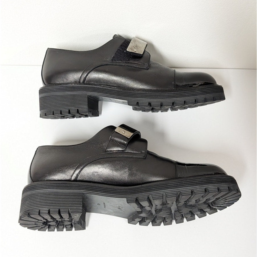 Guiseppe Zanotti Abigail Leather Metallic-detail Loafers Womens EU 40/US 10