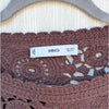Mango MNG Crochet Long Sleeve Top Womens S Chocolate Brown Floral Cotton Knit