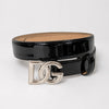 Dolce & Gabbana DG-logo Leather Belt BE1447-AI413 Womens 90 36 Black Italy