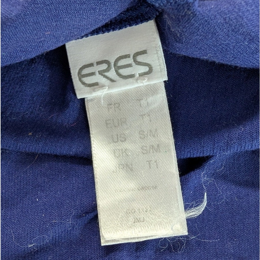 ERES Poupee Cotton Nightdress Slip Dress Womens S M Blue Lace Trim Adjustable