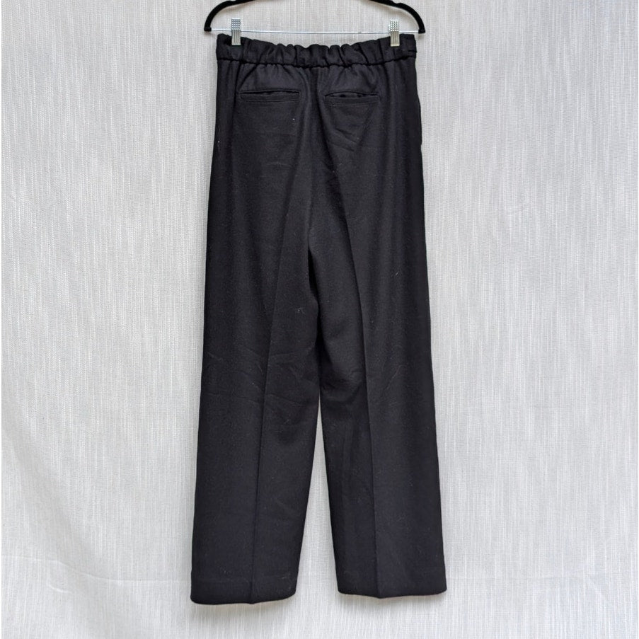 Banana Republic Pants Womens 10 Dark Gray Wool High-rise Wide Leg Dress Trouser