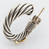 David Yurman Two-Tone X Crossover Hoop Earrings Silver/Gold