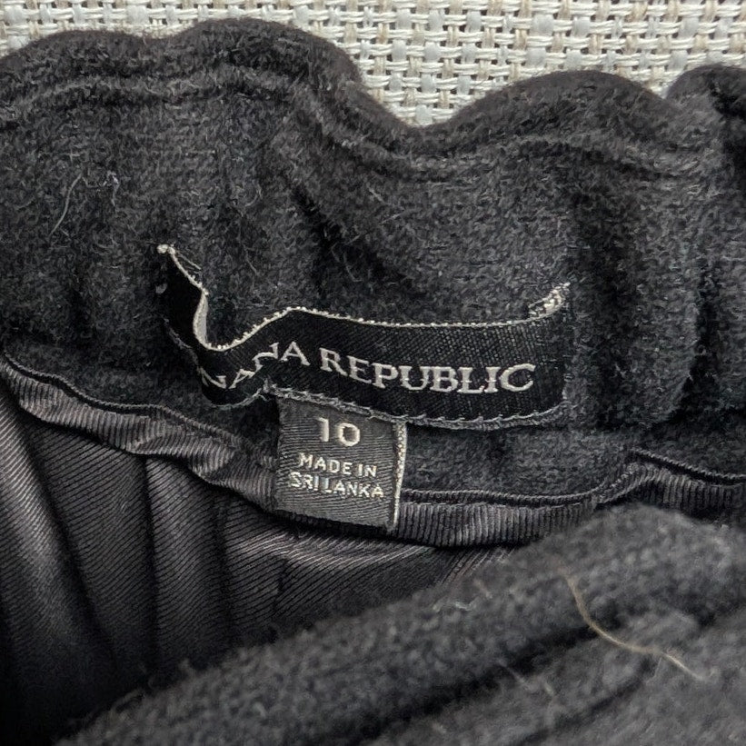 Banana Republic Pants Womens 10 Dark Gray Wool High-rise Wide Leg Dress Trouser