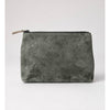 Brunello Cucinelli Green Suede Leather Pouch Cosmetic Bag Rare Womens Zipper