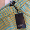 Seventy Pants Womens IT42/S Blue/Green Striped Cotton/Silk Mid-rise Ankle NWT