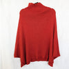 Ulla Johnson Baby Alpaca Silk Ribbed Sweater Poncho M Rust Orange/Brown