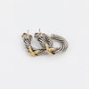 David Yurman Two-Tone X Crossover Hoop Earrings Silver/Gold