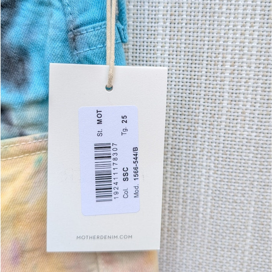 NWT Mother Superior The Tripper Swirling Secrets Tie Dye High Waist Jeans, sz 25
