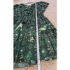 TROVATA Birds of Paradis Marcella Green Floral Cotton Tiered Mini Dress, size S