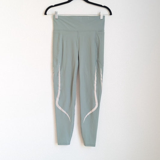 Sweaty Betty Mint Green Zero Gravity 7/8 Length Cropped Leggings, size 4-6