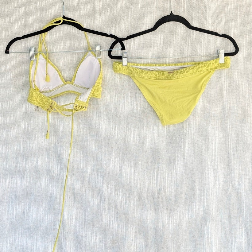 Victoria's Secret Ensenada Swim Bikini Set Womens M/L Triangle Top & Bottom