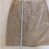 Doncaster Tan Suede Leather Tie Waist Straight Pencil Short Skirt, size 6