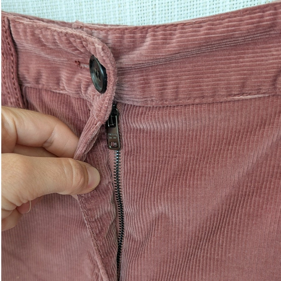Prada Dusty Corduroy Straight-Leg Pants Womens IT 44/US 8 Rose Pink High-rise