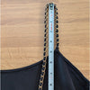 Anine Bing Chelsea Tank Top Womens L Black Crepe Gold Chain Straps Sleeveless