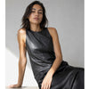 Armani Exchange Tank Top Womens S Black Faux Leather Sleeveless Zipper NWT