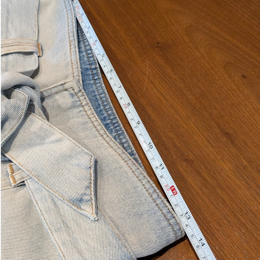 IRO Paris Vieno Denim Belted High Rise Tapered Leg Paperbag Jeans, size FR36/US4