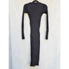 Anine Bing Lora Dress Womens S Black Rib Cutout Long Sleeve Bodycon Midi