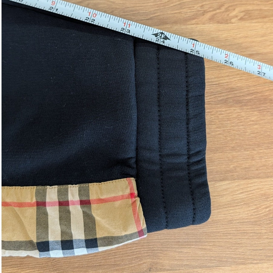 Authentic Burberry Vintage Check Paneled Jog Pants Womens M Cotton Tapered Leg