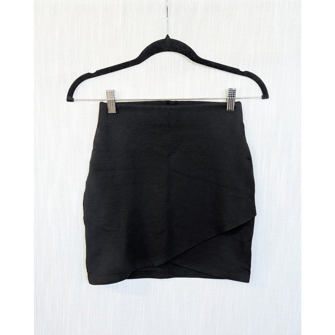 Sezane Black Asymmetric Wrap Mini Skirt Size XS