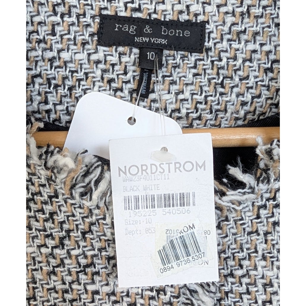 NWT Rag & Bone Carmen Tweed Fringe Cropped Jacket Size 10