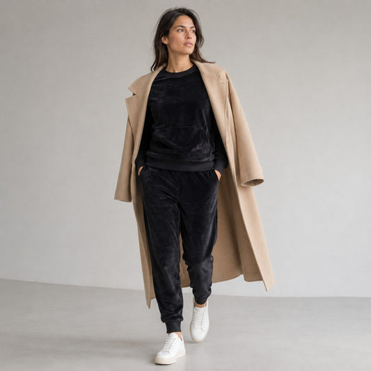 Carhartt WIP 2PC Silverton Velour Set: Sweatshirt Sweat Pants, in Black sz XS/S