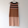 Marni x Uniqlo Brown Merino Wool Blend Striped Orange Knit Midi Dress, size M