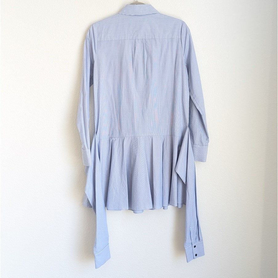 Derek Lam 10 Crosby Blue Striped Long Sleeve Tie Waist Shirt Dress, size 2/S