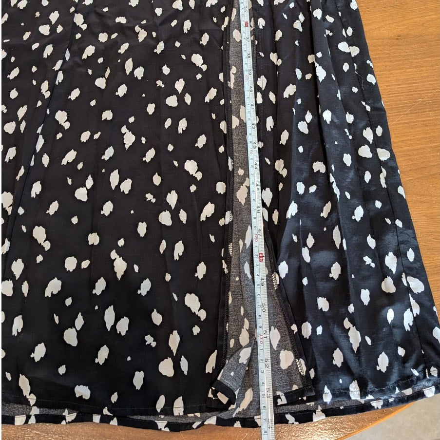 NWT Bardot Millie Black Abstract Spot Short Sleeve Midi Maxi Dress, size 6/S