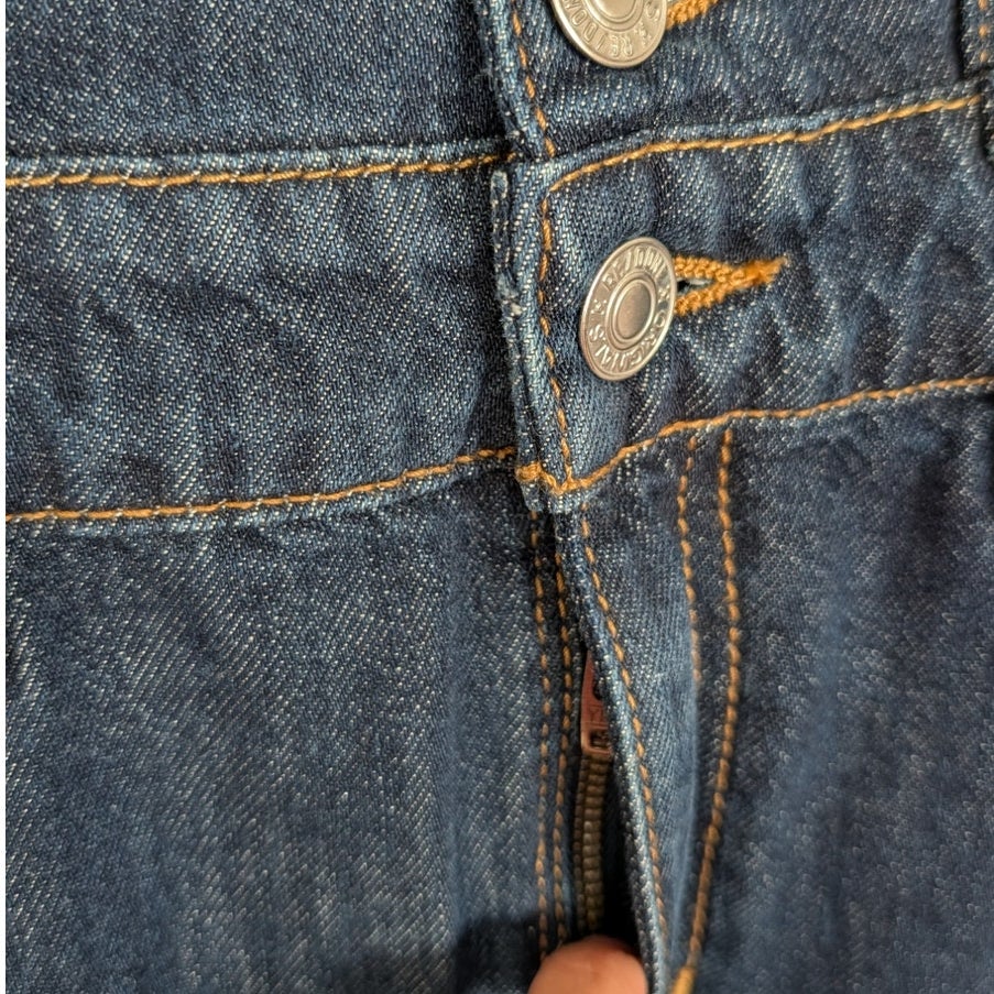 Re/done Denim Corset Mini Skirt Womens 27 Indigo Flow Cotton Button Front