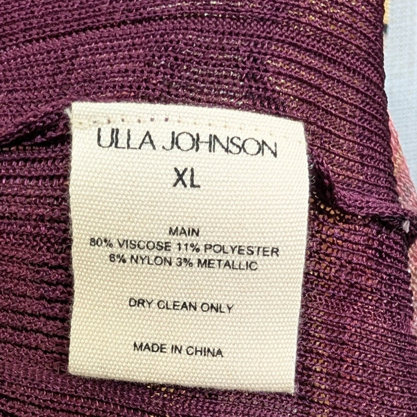 Ulla Johnson Evangeline Striped Metallic Knit Maxi Dress XL