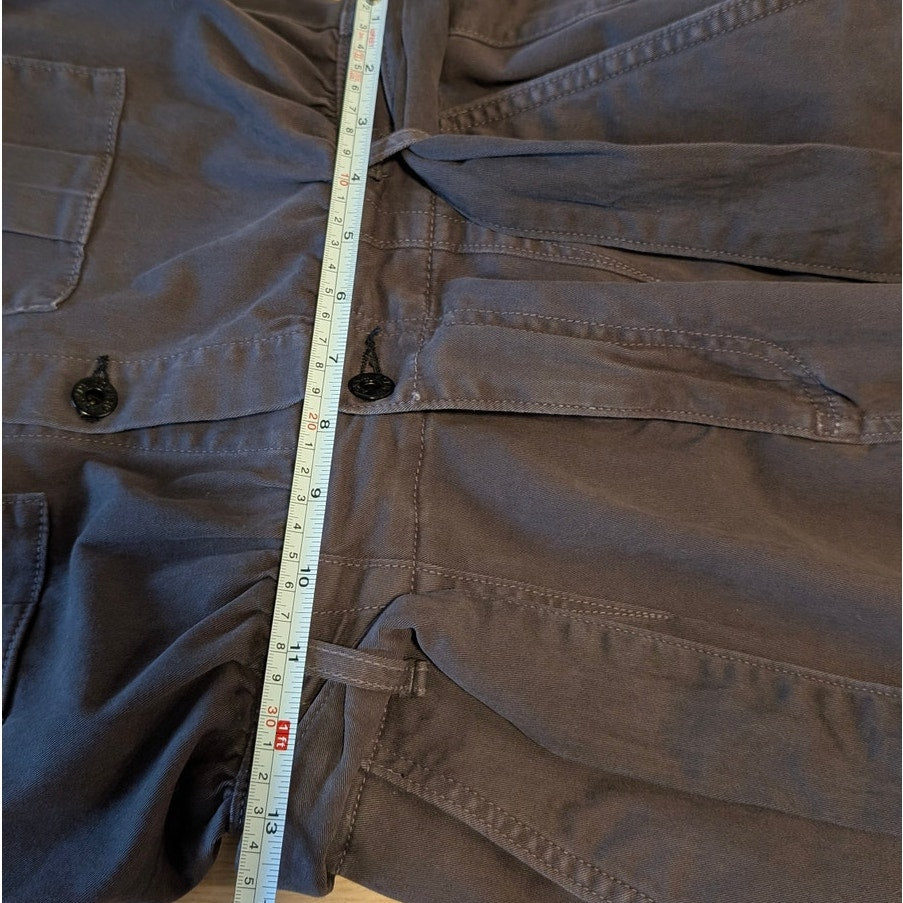 Anthropologie ASKK NY Cargo Jumpsuit Womens 1 Long Sleeve Button Front Wide Leg