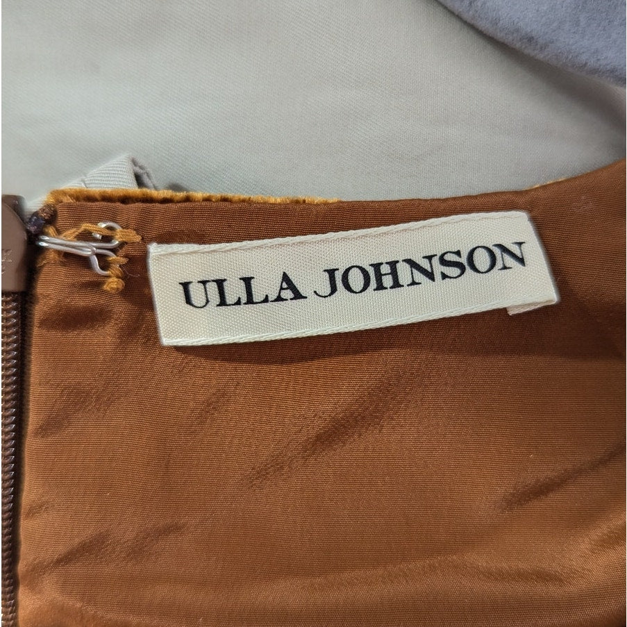 Ulla Johnson Sabine Chic Gold/Yellow Gathered Velvet One Piece Jumpsuit, size 8