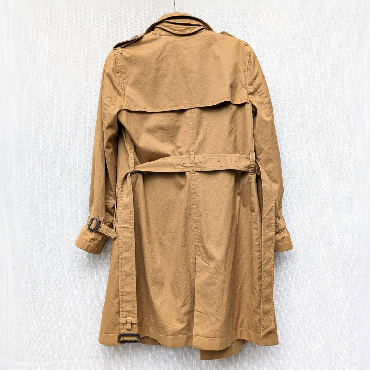 J.Crew City Trench Coat F5341 Womens 2 Tan Double-breasted Cotton Long Sleeve
