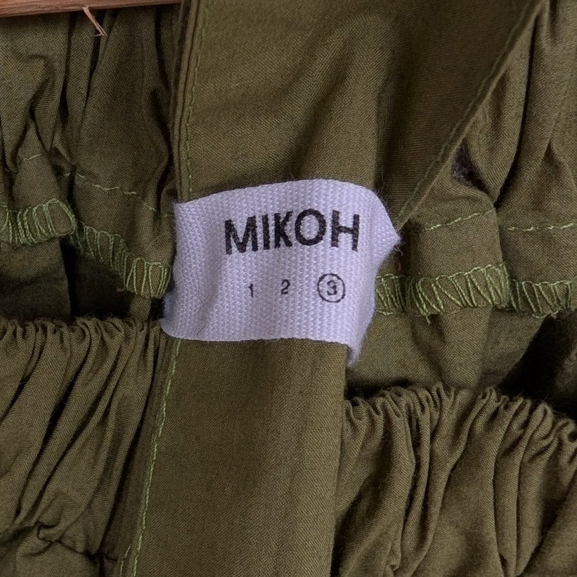 Mikoh Cleo Olive Grove Cotton Oversized Off-Shoulder Mini Dress, size 3/US10