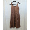 Raquel Allegra Brown White Polka Dot Silk Cotton Midi Dress Size 0