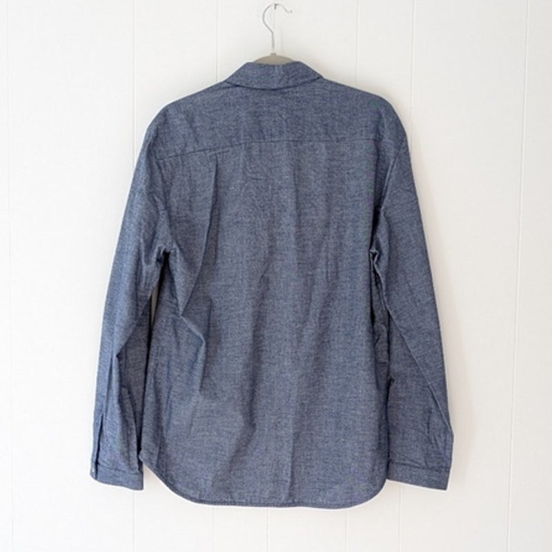 NWOT Richard Nicoll Soft Cotton Blue Button Down Hidden Placket Shirt, size L/40