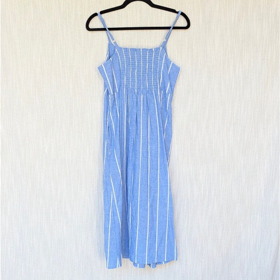 Part Two Reysa Dress Womens EU36/ S Marina Blue Linen Sleeveless Shirt Button