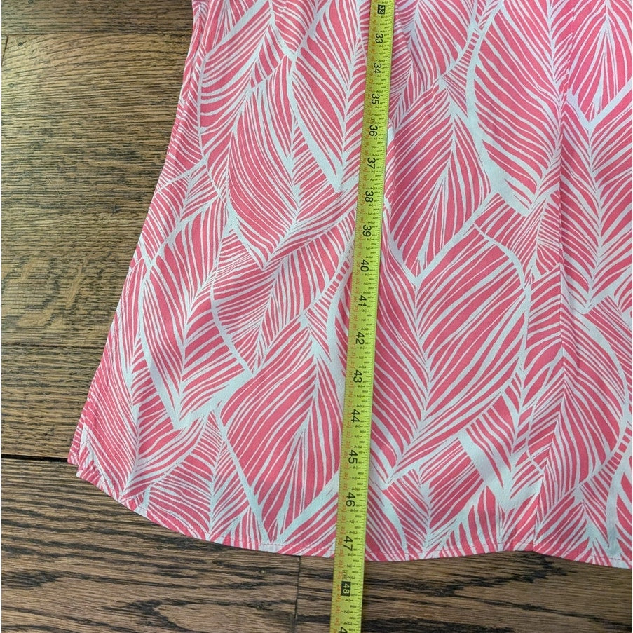 Lovers + Friends Makena Fuchsia Leaf Print Midi Sleeveless Dress, size L
