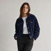 Anthropologie Sparkz Copenhagen Amanda Navy Blue Corduroy Cropped Jacket, size S